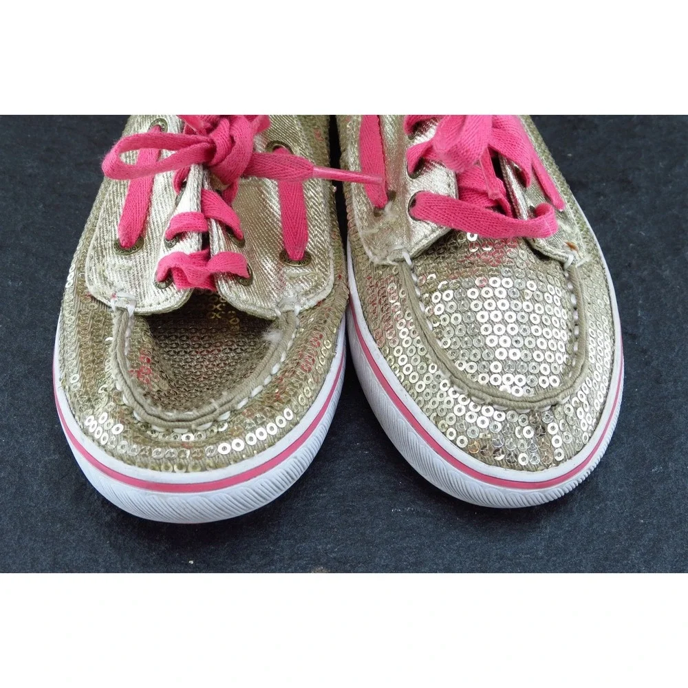 Sperry Top-Sider Youth Girls Shoes Size 2.5‎ M Light gold Boat Shoe Sequins